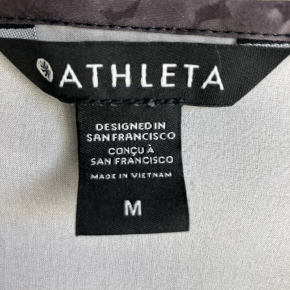 Athleta Zephyr Sleeveless Tank Top Athletic Casual Black White Gray Size Medium - Picture 6 of 10